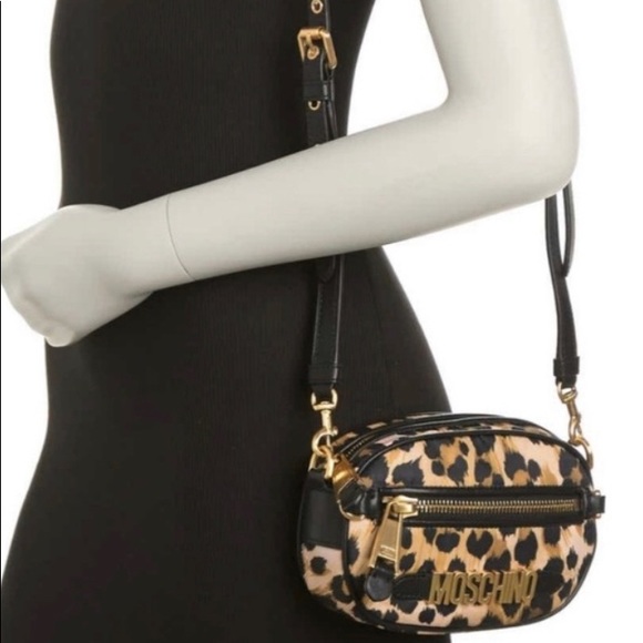 Authentic MOSCHINO Learher/canvas zip top cheetah print Crossbody - Picture 15 of 15